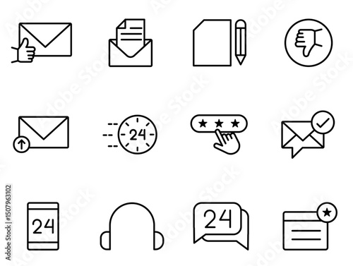 Customer service icon set.