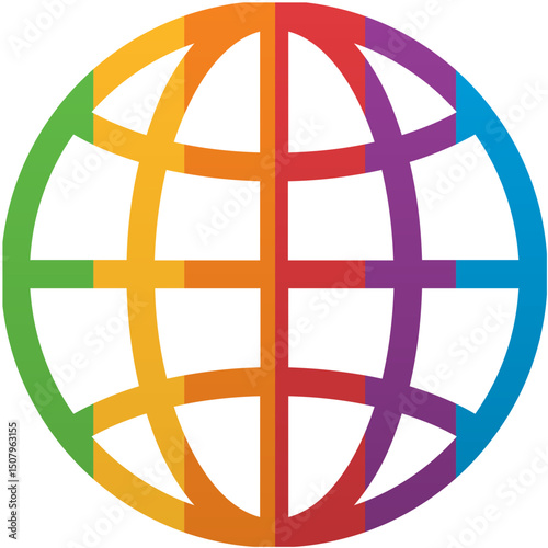 Pride Month Globe Icon Rainbow LGBTQ Icon