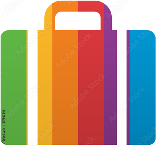 Pride Month Luggage Icon Rainbow LGBTQ Icon