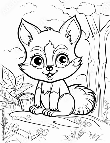 little fox cartoon illustration