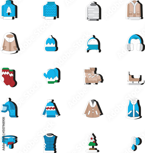 christmas icons set