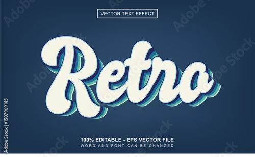 Vintage editable text effect editable retro