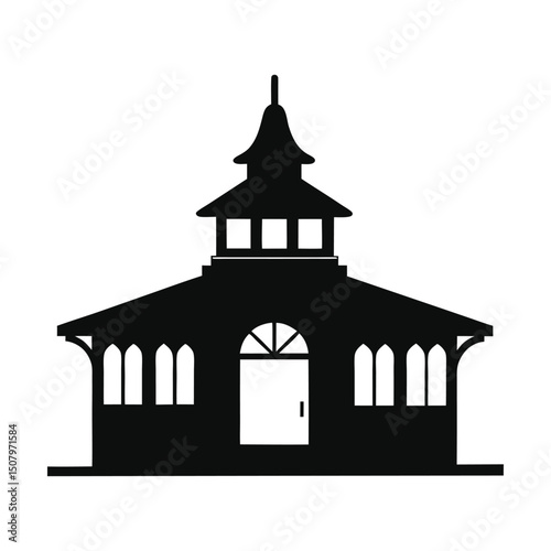 silhouette of a Old train station