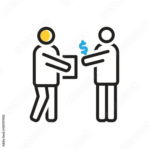 Multi color icon for cash on delivery