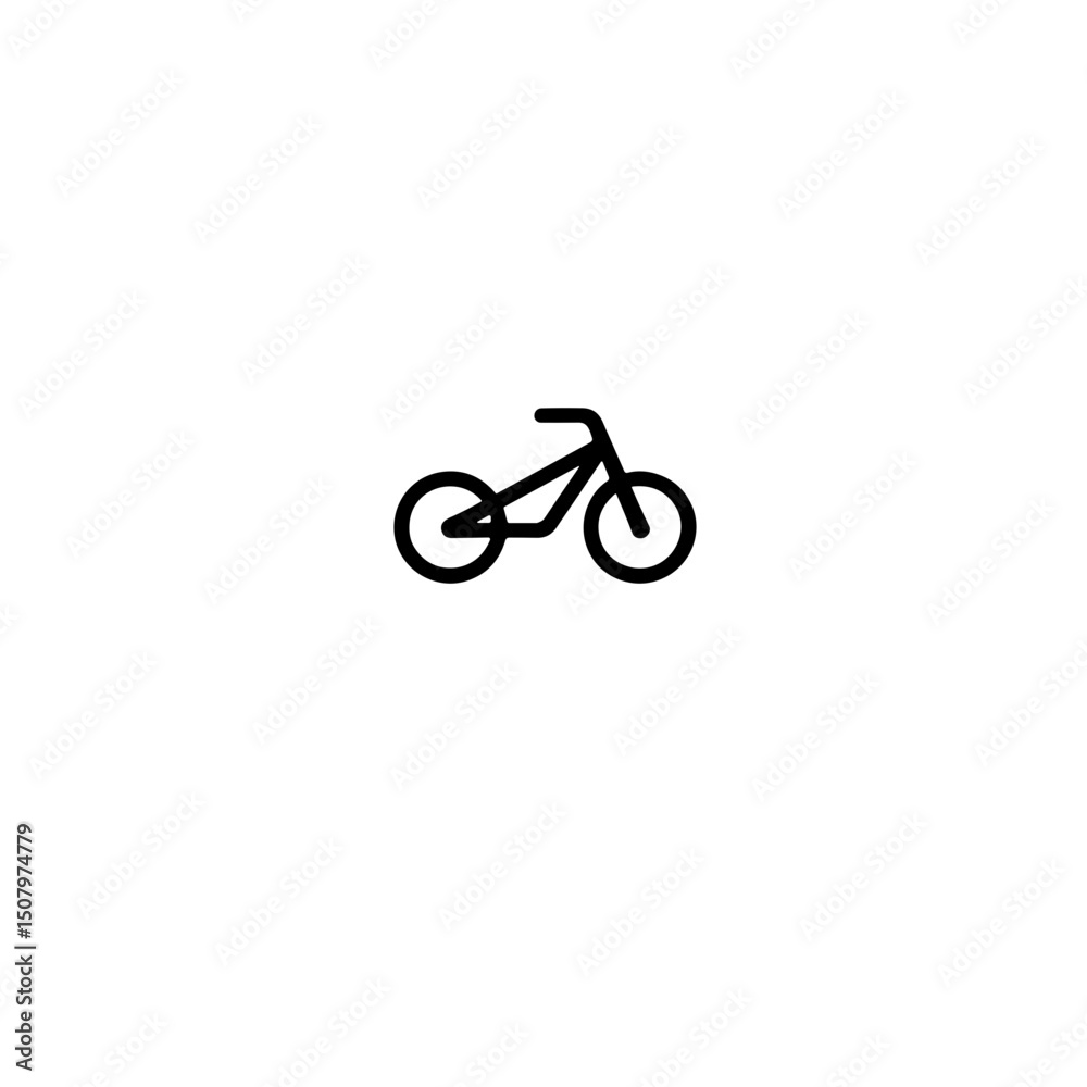 Fototapeta premium Minimalist bicycle icon on white background, simplicity in design