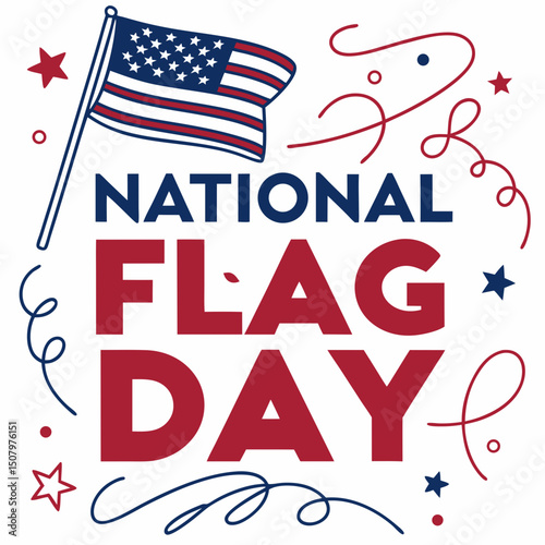 NATIONAL FLAG DAY vector illustration