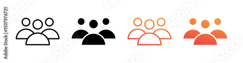 Team Multi Style Icon Set Vector 