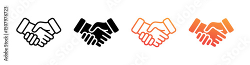 Partnership Multi Style Icon Set Vector 