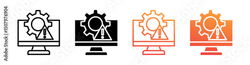 Precaution Multi Style Icon Set Vector 