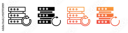Backup Multi Style Icon Set Vector 