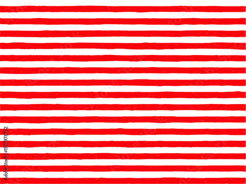 手描き背景　ボーダー　赤　色えんぴつ