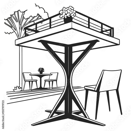 vector illustration of a cafe