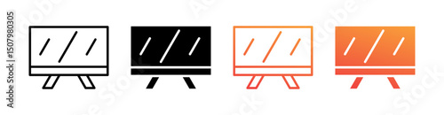 Television Multi Style Icon Set Vector 