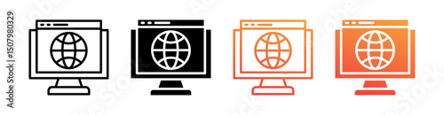 Internet Multi Style Icon Set Vector 