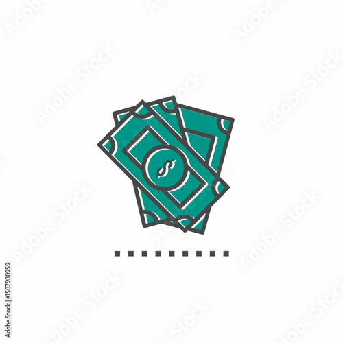 Colored icon template. Money icon. Colored vector design.