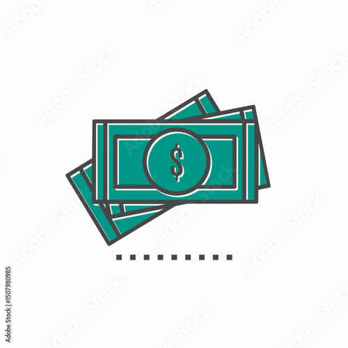 Colored icon template. Money icon. Colored vector design.