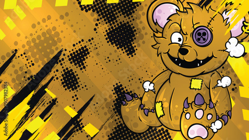 Graffiti Teddy Bear – Abstract Vector Background (Street Art, Urban Style)