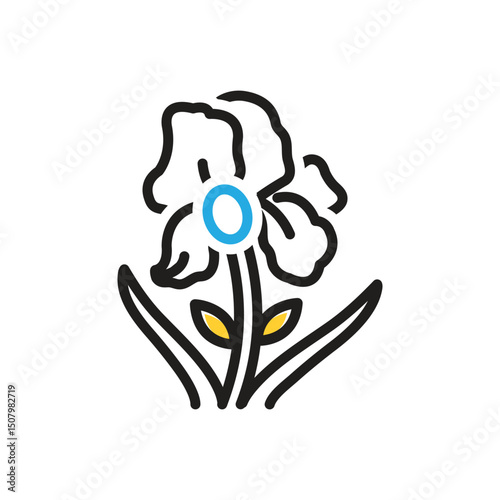 Multi color icon for iris flowers