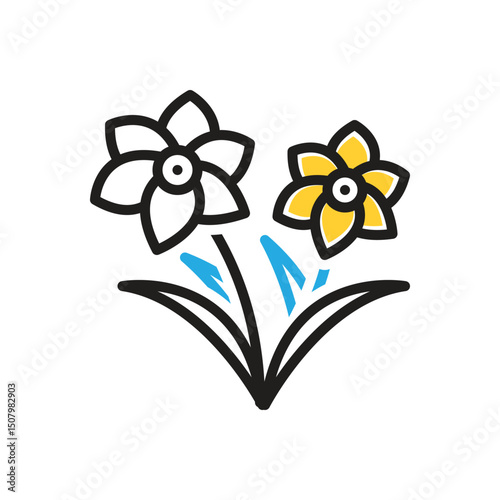 Multi color icon for narcissus