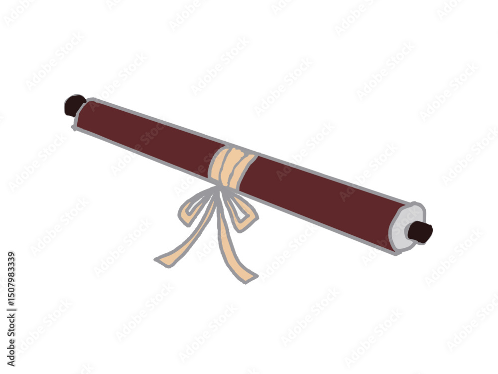 Illustration of a scroll wrapped with string