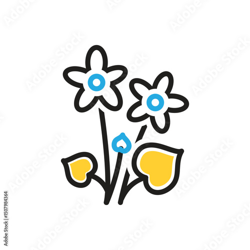 Multi color icon for violet flowers