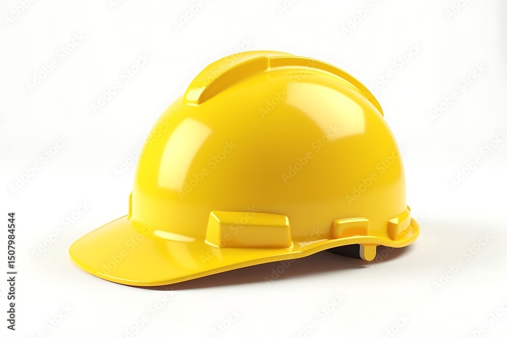 Fototapeta premium Yellow hard hat isolated on white background for construction and safety use