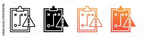 Emergency Plan Multi Style Icon Set Vector 
