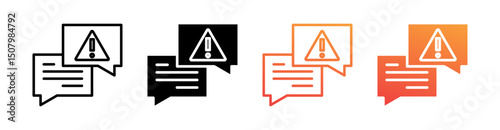 Crisis Communication Multi Style Icon Set Vector 