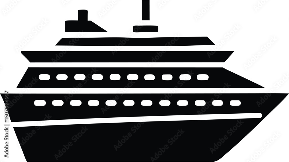 Obraz premium cruise ship silhouette
