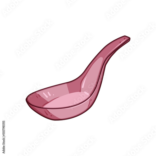 dining ceramic soup spoon cartoon vector illustration