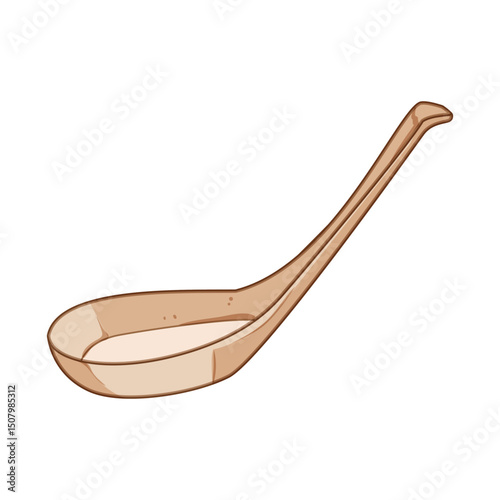 handle ceramic soup spoon cartoon vector illustration