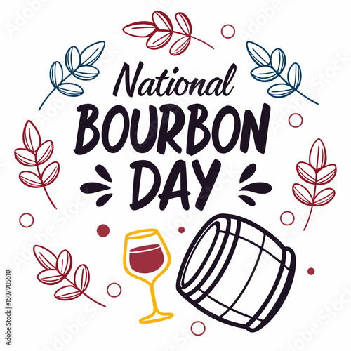 NATIONAL BOURBON DAY vector illustration