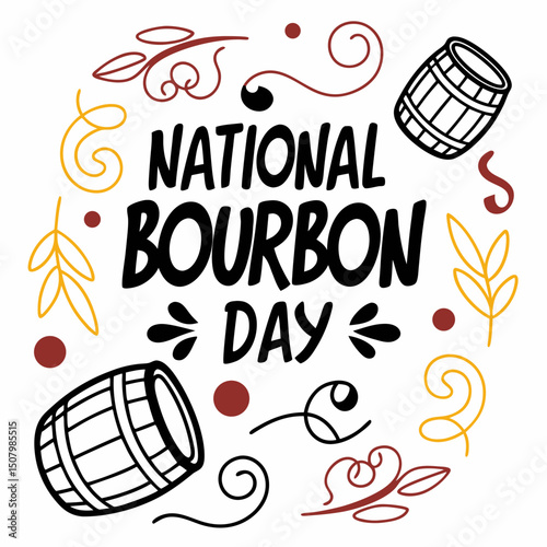 NATIONAL BOURBON DAY vector illustration