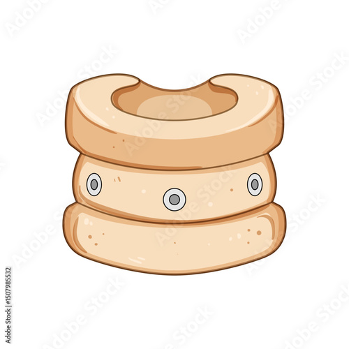 alignment cervical neck collar cartoon vector illustration
