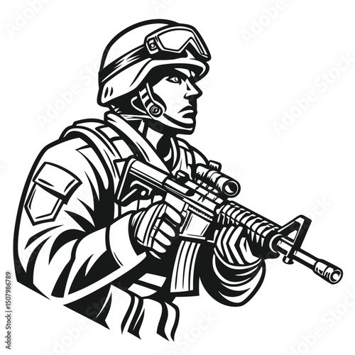 Wallpaper Mural soldier with rifle Torontodigital.ca