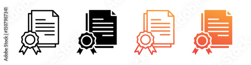 Diploma Multi Style Icon Set Vector 