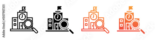School Research Multi Style Icon Set Vector 