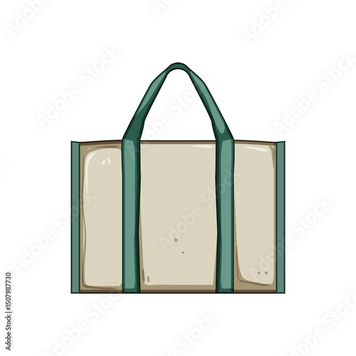 sustainable fabric grocery bag cartoon vector illustration