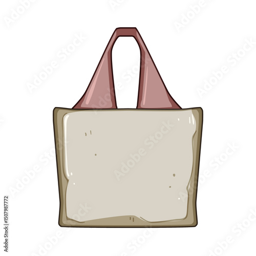 durable fabric grocery bag cartoon vector illustration
