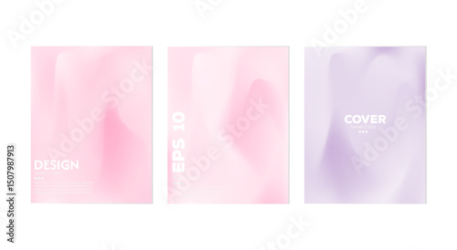 Collection of beauty wave backgrounds with soft and shiny pastel color gradations. Luxurious pastel color combination.