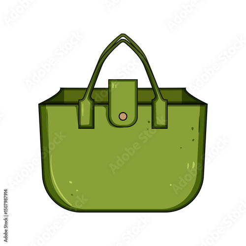 stylish fabric grocery bag cartoon vector illustration