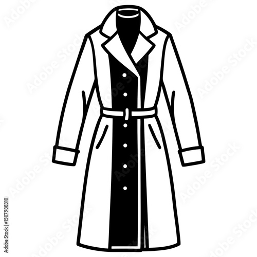 Simple Coat Vector on White Background