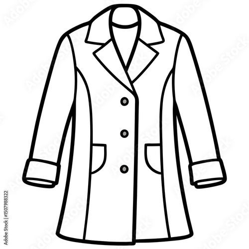 Simple Coat Vector on White Background