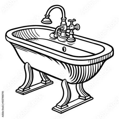 hand drawn vector illustration of an shower