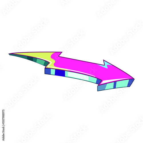 urban graffiti arrow cartoon vector illustration
