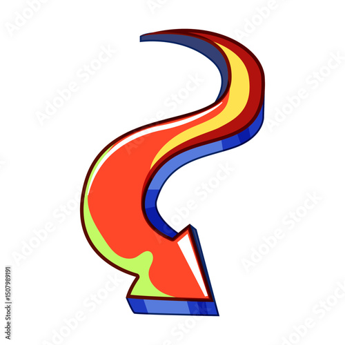 style graffiti arrow cartoon vector illustration