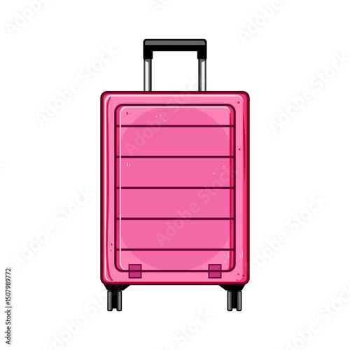 lock hard shell suitcase cartoon vector illustration