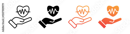 Life Insurance Multi Style Icon Set Vector 
