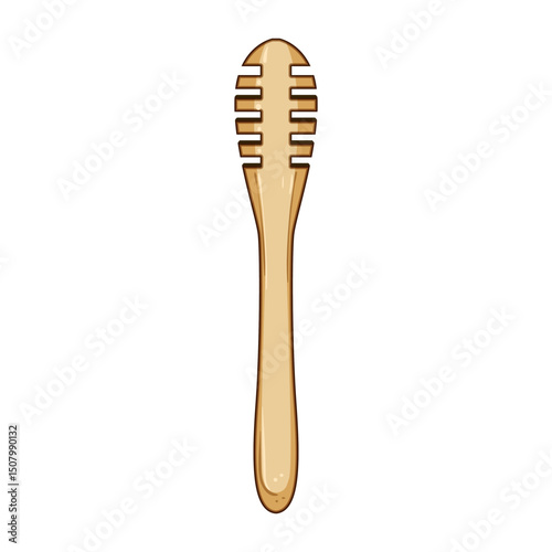 beekeeping honey dipper stick cartoon vector illustration