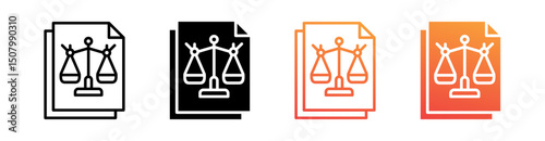 Legality Multi Style Icon Set Vector 